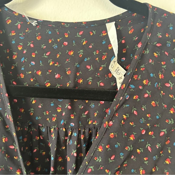 NWT VERONICA BEARD Riggins Button Front Silk Mini Dress Black Floral Print - Picture 5 of 8